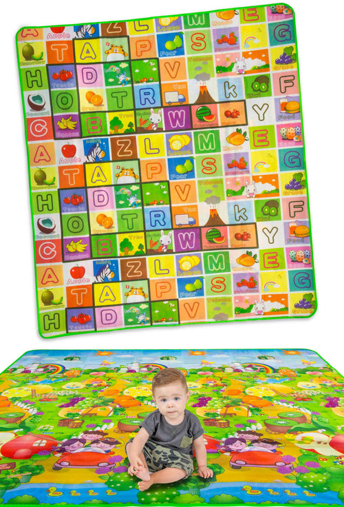 Tappeto Neonato Gattonamento Due Facce 200x180cm In Tela Pieghevole Tappeto Gioco Sensoriale Boquerias