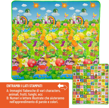 Tappeto Neonato Gattonamento Due Facce 200x180cm In Tela Pieghevole Tappeto Gioco Sensoriale Boquerias