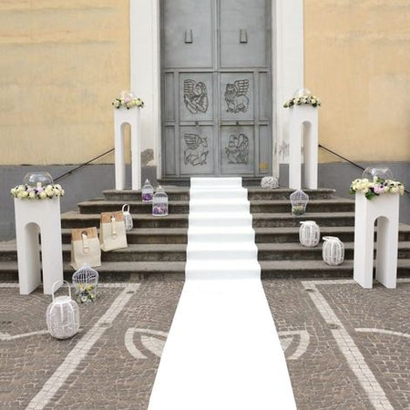 Passatoia per matrimonio bianca usa e getta, moquette antiscivolo da 520 gr il mtq