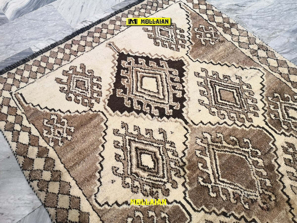 Tappeto Originale Gabbeh Kashkuli D'epoca 210x125 Cm Beige Sabbia Origine Persia Certificato In Vello Di Lana Motivi Geometrici Casa e cucina/Tessili per la casa/Tappeti e tappetini/Tappeti Mollaian Tappeti - Lecce, Commerciovirtuoso.it