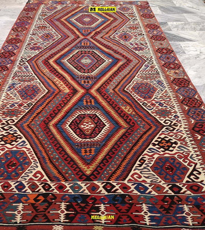 Tappeto Originale Kilim Shirvan Antico 310x168cm Rosso Scuro Tappeto Certificato Primi Del 900 Avorato A Mano Casa e cucina/Tessili per la casa/Tappeti e tappetini/Tappeti Mollaian Tappeti - Lecce, Commerciovirtuoso.it
