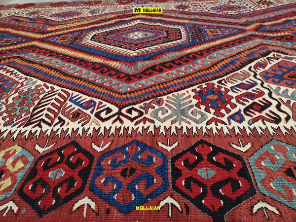 Tappeto Originale Kilim Shirvan Antico 310x168cm Rosso Scuro Tappeto Certificato Primi Del 900 Avorato A Mano Casa e cucina/Tessili per la casa/Tappeti e tappetini/Tappeti Mollaian Tappeti - Lecce, Commerciovirtuoso.it