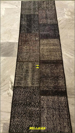 Tappeto Originale Passatoia Patchwork Vintage Anatolia Nero 200x60cm D'epoca Grigio Nero Melange Unico Con Certificato Casa e cucina/Tessili per la casa/Tappeti e tappetini/Tappeti Runner Mollaian Tappeti - Lecce, Commerciovirtuoso.it
