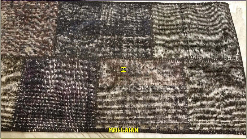 Tappeto Originale Passatoia Patchwork Vintage Anatolia Nero 200x60cm D'epoca Grigio Nero Melange Unico Con Certificato Casa e cucina/Tessili per la casa/Tappeti e tappetini/Tappeti Runner Mollaian Tappeti - Lecce, Commerciovirtuoso.it