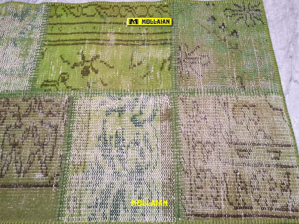 Tappeto Originale Passatoia Patchwork Vintage Anatolia Verde 200x60cm Verde Oliva Chiaro Melange Casa e cucina/Tessili per la casa/Tappeti e tappetini/Tappeti Runner Mollaian Tappeti - Lecce, Commerciovirtuoso.it