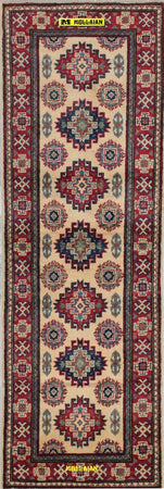 Tappeto Passatoia Uzbek Kazak 186x61 Cm Beige Arancione Rosso In Lane Pregiate Casa e cucina/Tessili per la casa/Tappeti e tappetini/Tappeti Runner Mollaian Tappeti - Lecce, Commerciovirtuoso.it