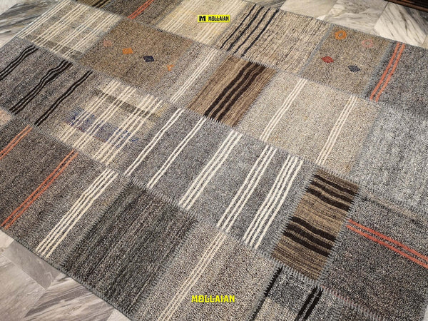 Tappeto Patchwork Kilim 235x170 Cm Grigio Tortora Beige Originale Certificato Casa e cucina/Tessili per la casa/Tappeti e tappetini/Tappeti Mollaian Tappeti - Lecce, Commerciovirtuoso.it