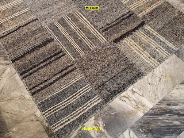 Tappeto Patchwork Kilim 235x170cm Grigio - Tortora - Beige Originale, Lavorato A Mano Originale Con Il Certificato Casa e cucina/Tessili per la casa/Tappeti e tappetini/Tappeti Mollaian Tappeti - Lecce, Commerciovirtuoso.it