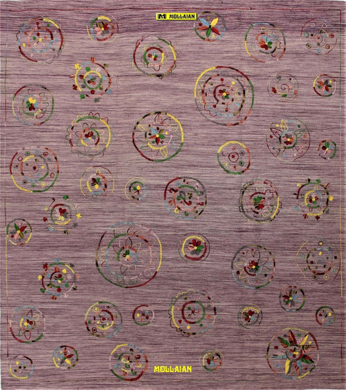 Tappeto Quadrato Lilla Raso Kilim Kaudani Susani 211x188cm Tappeto Glicine Moderno Floreale Ricamato Casa e cucina/Tessili per la casa/Tappeti e tappetini/Tappeti Mollaian Tappeti - Lecce, Commerciovirtuoso.it