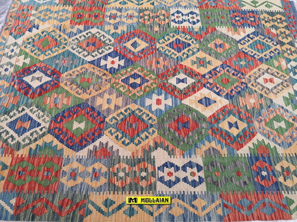 Tappeto Rettangolare Melange Pastello Kilim Kaudani Melange 173x130 Isegno Moderno, Double Face Originale, Lavorato A Mano, Pezzo Unico Casa e cucina/Tessili per la casa/Tappeti e tappetini/Tappeti per scale Mollaian Tappeti - Lecce, Commerciovirtuoso.it