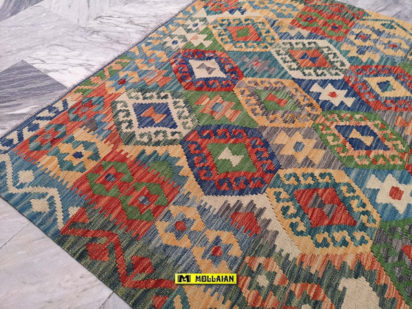 Tappeto Rettangolare Melange Pastello Kilim Kaudani Melange 173x130 Isegno Moderno, Double Face Originale, Lavorato A Mano, Pezzo Unico Casa e cucina/Tessili per la casa/Tappeti e tappetini/Tappeti per scale Mollaian Tappeti - Lecce, Commerciovirtuoso.it