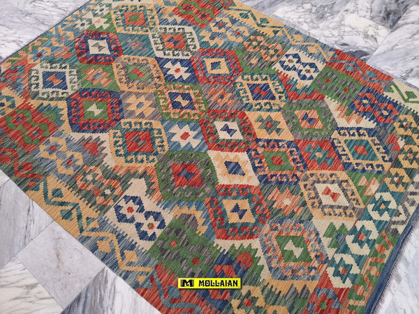 Tappeto Rettangolare Melange Pastello Kilim Kaudani Melange 173x130 Isegno Moderno, Double Face Originale, Lavorato A Mano, Pezzo Unico Casa e cucina/Tessili per la casa/Tappeti e tappetini/Tappeti per scale Mollaian Tappeti - Lecce, Commerciovirtuoso.it