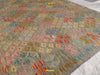 Tappeto Rettangolare Melange Verde Kilim Kaudani Melange 228x173cm Disegno Moderno, Double Face Originale, Lavorato a Mano, Pezzo Unico Casa e cucina/Tessili per la casa/Tappeti e tappetini/Tappeti Mollaian Tappeti - Lecce, Commerciovirtuoso.it