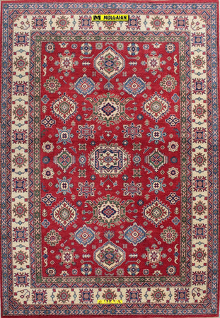 Tappeto Rettangolare Rosso Beige Azzurro Uzbek Kazak 295x206 Cm Tappeto Geometrico Orientale Originale Casa e cucina/Tessili per la casa/Tappeti e tappetini/Tappeti Mollaian Tappeti - Lecce, Commerciovirtuoso.it