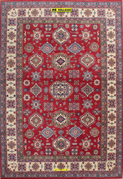 Tappeto Rettangolare Rosso Beige Azzurro Uzbek Kazak 295x206 Cm Tappeto Geometrico Orientale Originale Casa e cucina/Tessili per la casa/Tappeti e tappetini/Tappeti Mollaian Tappeti - Lecce, Commerciovirtuoso.it