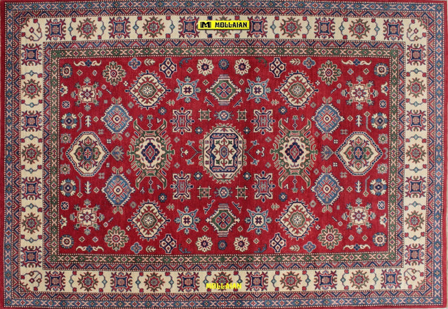 Tappeto Rettangolare Rosso Beige Azzurro Uzbek Kazak 295x206 Cm Tappeto Geometrico Orientale Originale Casa e cucina/Tessili per la casa/Tappeti e tappetini/Tappeti Mollaian Tappeti - Lecce, Commerciovirtuoso.it