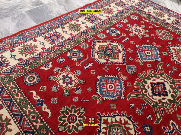 Tappeto Rettangolare Rosso Beige Azzurro Uzbek Kazak 295x206 Cm Tappeto Geometrico Orientale Originale Casa e cucina/Tessili per la casa/Tappeti e tappetini/Tappeti Mollaian Tappeti - Lecce, Commerciovirtuoso.it