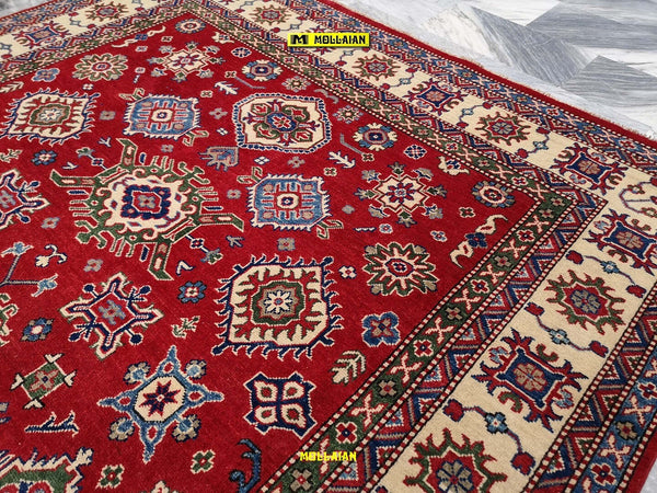 Tappeto Rettangolare Rosso Beige Azzurro Uzbek Kazak 295x206 Cm Tappeto Geometrico Orientale Originale Casa e cucina/Tessili per la casa/Tappeti e tappetini/Tappeti Mollaian Tappeti - Lecce, Commerciovirtuoso.it