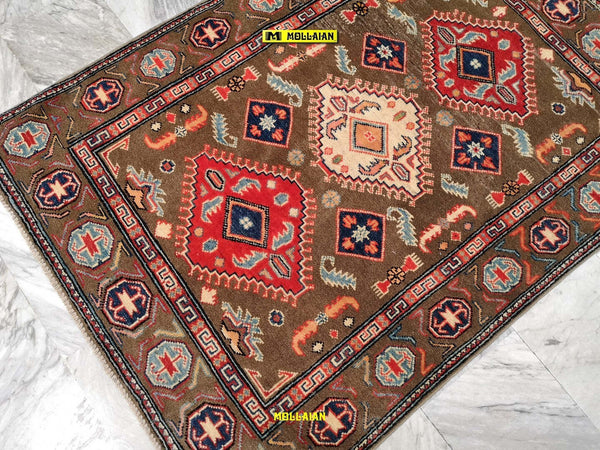 Tappeto Rettangolare Uzbek Kazak 145x106cm Marrone Multicolore Marrone Tortora Casa e cucina/Tessili per la casa/Tappeti e tappetini/Tappeti Mollaian Tappeti - Lecce, Commerciovirtuoso.it