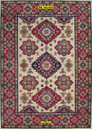 Tappeto Rettangolare Uzbek Kazak 246x175cm Beige Verde Arancio Tappeto Geometrico Orientale Originale Certificato Casa e cucina/Tessili per la casa/Tappeti e tappetini/Tappeti Mollaian Tappeti - Lecce, Commerciovirtuoso.it