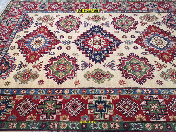 Tappeto Rettangolare Uzbek Kazak 246x175cm Beige Verde Arancio Tappeto Geometrico Orientale Originale Certificato Casa e cucina/Tessili per la casa/Tappeti e tappetini/Tappeti Mollaian Tappeti - Lecce, Commerciovirtuoso.it