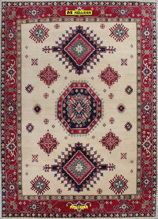 Tappeto Rettangolare Uzbek Kazak 295x213cm Beige E Arancione Tappeto Geometrico Orientale Originale Casa e cucina/Tessili per la casa/Tappeti e tappetini/Tappeti Mollaian Tappeti - Lecce, Commerciovirtuoso.it
