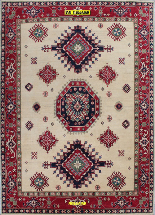 Tappeto Rettangolare Uzbek Kazak 295x213cm Beige E Arancione Tappeto Geometrico Orientale Originale Casa e cucina/Tessili per la casa/Tappeti e tappetini/Tappeti Mollaian Tappeti - Lecce, Commerciovirtuoso.it