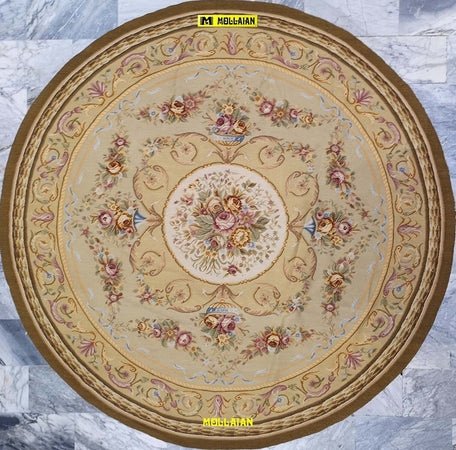 Tappeto Rotondo Extra Fine Aubusson 245x245cm Cina Beige - Sabbia - Tortora Originale Unico Con Certificato Casa e cucina/Tessili per la casa/Tappeti e tappetini/Tappeti Mollaian Tappeti - Lecce, Commerciovirtuoso.it