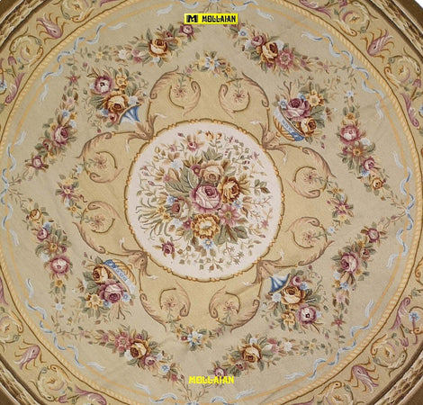 Tappeto Rotondo Extra Fine Aubusson 245x245cm Cina Beige - Sabbia - Tortora Originale Unico Con Certificato Casa e cucina/Tessili per la casa/Tappeti e tappetini/Tappeti Mollaian Tappeti - Lecce, Commerciovirtuoso.it