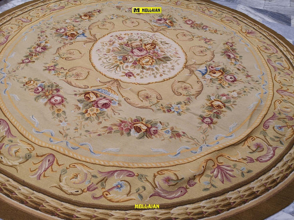Tappeto Rotondo Extra Fine Aubusson 245x245cm Cina Beige - Sabbia - Tortora Originale Unico Con Certificato Casa e cucina/Tessili per la casa/Tappeti e tappetini/Tappeti Mollaian Tappeti - Lecce, Commerciovirtuoso.it