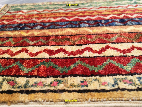Tappeto-Scendiletto-Mini-Sultanabad-Ziegler---Autentico-Capolavoro-Afghanistan-60x40-Multicolore-Chiaro