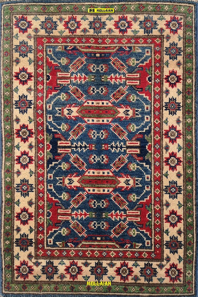 Tappeto Scendiletto Multicolore Verdee Kazak Ziegler Scendiletto 88x58cm Frange Corte Casa e cucina/Tessili per la casa/Tappeti e tappetini/Scendiletto Mollaian Tappeti - Lecce, Commerciovirtuoso.it