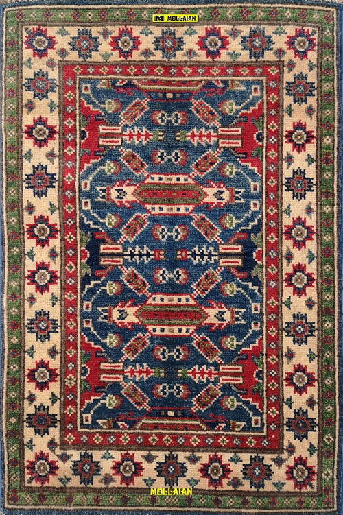 Tappeto Scendiletto Multicolore Verdee Kazak Ziegler Scendiletto 88x58cm Frange Corte Casa e cucina/Tessili per la casa/Tappeti e tappetini/Scendiletto Mollaian Tappeti - Lecce, Commerciovirtuoso.it