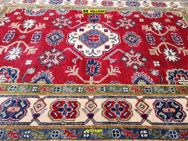 Tappeto Scendiletto Uzbek Kazak 170x112cm Con Frange Lana Pregiata Ghazni Multicolore Chiaro Disegni Geometrici Casa e cucina/Tessili per la casa/Tappeti e tappetini/Scendiletto Mollaian Tappeti - Lecce, Commerciovirtuoso.it