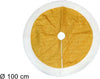 Tappeto-Sottoalbero-Natale-Gonna-Copertura-100-Cm-Effetto-Glitter-Oro-Pelliccia