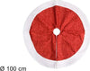 Tappeto-Sottoalbero-Natale-Gonna-Copertura-100cm-Effetto-Glitter-Rosso-Pelliccia