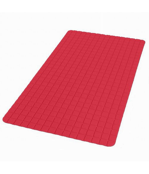 Tappeto Tappetino Antiscivolo Bagno Arredo 69 X 39 Cm Rosso Con Quadratini 69940