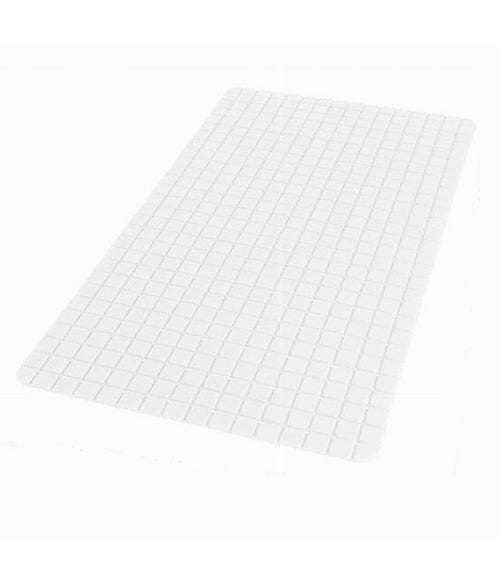 Tappeto Tappetino Antiscivolo Bagno Arredo 69x39 Cm Bianco Con Quadratini 69816