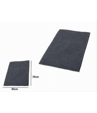 Tappeto Tappetino Antiscivolo Per Bagno Arredo 40 X 70cm Nero Grigio Scuro 69743
