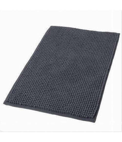 Tappeto Tappetino Antiscivolo Per Bagno Arredo 40 X 70cm Nero Grigio Scuro 69743
