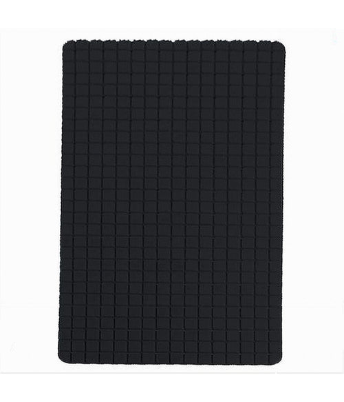 Tappeto Tappetino Antiscivolo Per Bagno Arredo 69x39cm Nero Con Quadratini 69775