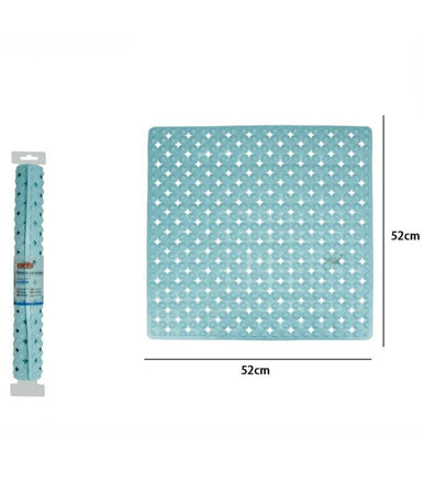 Tappeto Tappetino Antiscivolo Per Vasca Da Bagno Doccia 52 X 52 Cm Azzurro 79760