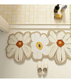 Tappeto Tappetino Arredo Da Bagno 38x118cm Con Motivo Floreale Antiscivolo 87224