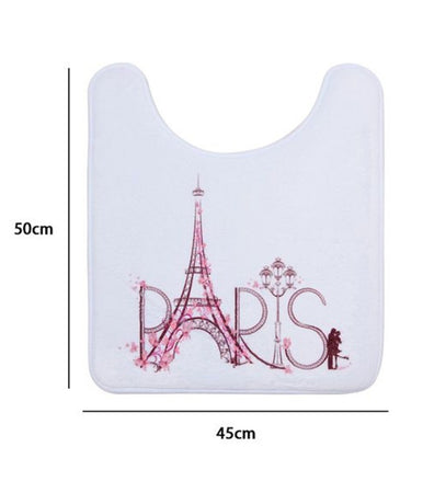 Tappeto Tappetino Girowater Arredo Da Bagno Bianco Decorata Scritta Paris 87047