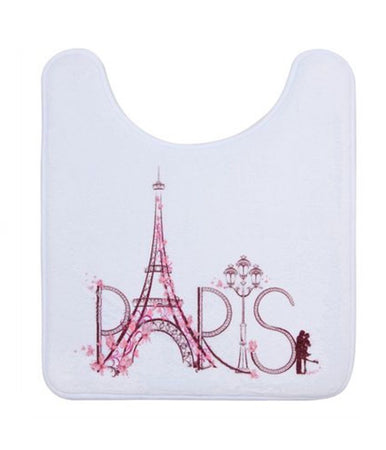 Tappeto Tappetino Girowater Arredo Da Bagno Bianco Decorata Scritta Paris 87047