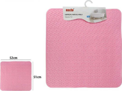 Tappeto-Tappetino-In-Pvc-Rosa-Antiscivolo-Vasca-Da-Bagno-Doccia-51-X-52-Cm-59637