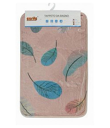 Tappeto Tappetino In Tessuto Arredo Da Bagno Antiscivolo Con Piume 40x60cm 79439