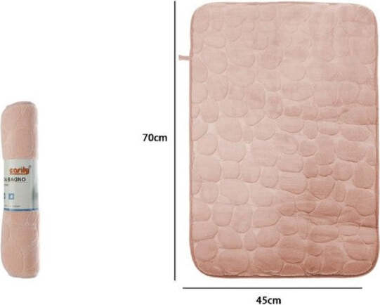 Tappeto-Tappetino-In-Tessuto-Effetto-Sassi-Per-Arredo-Bagno-45-X-70cm-79928-Rosa