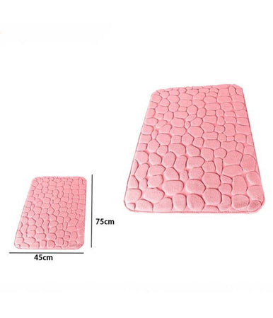 Tappeto Tappetino In Tessuto Effetto Sassi Per Arredo Bagno 45 X 75cm Rosa 69976