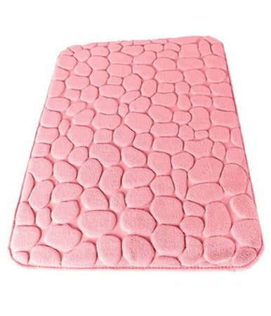 Tappeto Tappetino In Tessuto Effetto Sassi Per Arredo Bagno 45 X 75cm Rosa 69976